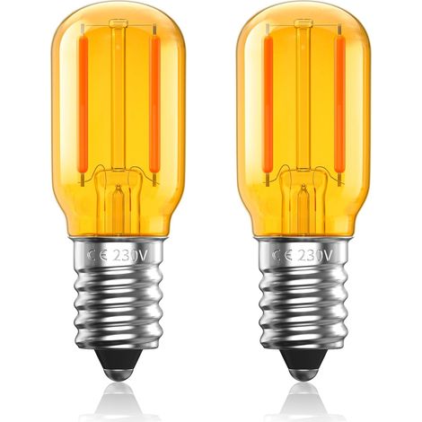 Ampoule Led 1w E14 Blanc Chaud 2000k,t22 Ampoule Petit Culot À Vis Ambrée,ampoule Led Couleur Faible Luminosité,equivalent 10w,ampoule À Filament Led E14,non Dimmable,lot De 2(φ21,8 X 57,8 Mm) [classe
