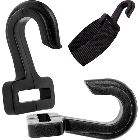 Crochet De Tension De Sangle, 12 Pièces, Pour Des Mâts De Tente Jusqu'à Ø 10 Mm D'Épaisseur Et Des Sangles De 20 Mm De Large, Plastique Abs Noir, Crochet Pour Tente Outdoor, Auvent, Store, Bâche