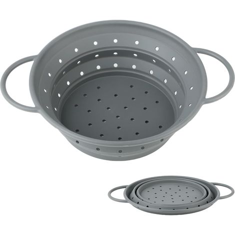 Passoire Pliable 28x22.5cm - Passoire De Cuisine En Silicone Rétrécissable, Résistante À La Chaleur Et Lavable Au Lave-vaisselle, Sans Bpa Pour Pâtes, Légumes Et Fruits, Idéale Pour Cuisine Et Camping