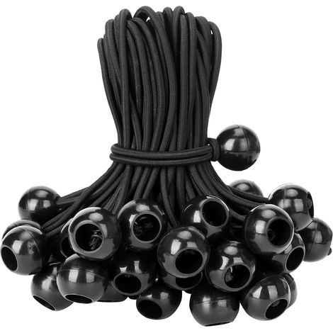 Tendeurs Élastiques Avec Boule,tendeur Bâche, Sandow Elastique, Pour Bâches,tentes De Camping,auvents, Bannières,pavillon,rideaux Harnais D’extension,support De Bâche(15cm,50pcs)