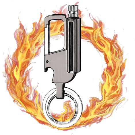 Allumettes Permanentes En Métal,étanches, Silex Allume Feu Ouvre-bouteille Porte-clés De Voiture Briquet Remplissable Au Kérosène De Plein Air Matériel De Sauvetage D'Urgence