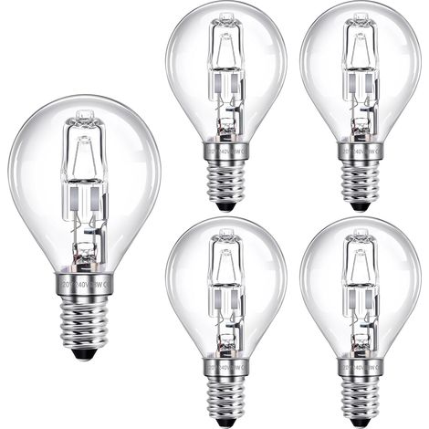 Ampoule E14 G45 28w Dimmable, 230v Ampoule Globe E14 Clair Blanc Chaud 2700k, G45 E14 Transparent Pour Lustre, Plafonnier, Lampadaire, Lot De 5 [classe Énergétique G]