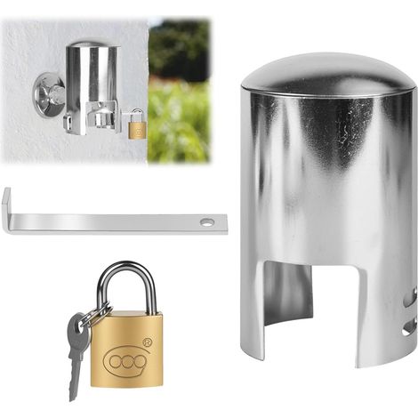 Verrou De Robinet, Cadenas Robinet Exterieur, Systèmes De Verrouillage De Robinets, Serrure De Robinet Prévenir, Embout Robinet Tuyau D'Arrosage, Adaptateur Tuyau Arrosage (argent)