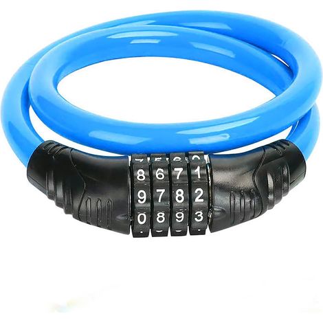 Antivol Vélo,antivol Trotinette Electrique,cadenas Velo Antivol Trottinette,antivol Casque Moto,antivol Remorque Attelée,antivol Velo Code,avec Code Intelligent À 4 Chiffres,pour Bicyclettes, Bleu