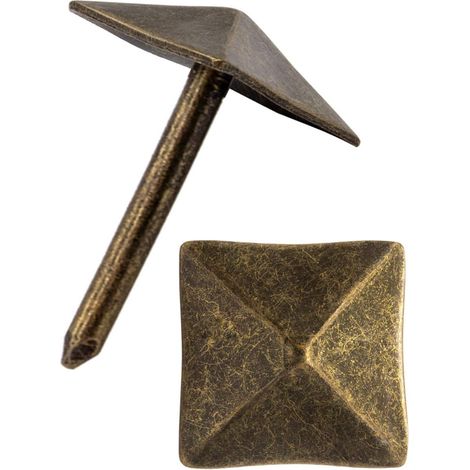Lot De 40 Clous À Tête Décorative, Pour Meubles, Clous De Tapissier, Aspect Bronze Vieilli, 12 X 12 Mm
