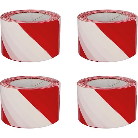 Ruban De Balisage - Pack De 4 Rouleaux - Non Adhésif - Polyéthylène Basse Densité (ldpe) - 70 Mm X 4 X 200 M - Ruban Jaune Et Noir