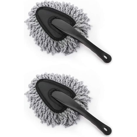 Lot De 2 Brosses De Nettoyage En Microfibre Super Douce Pour Tableau De Bord De Voiture, Moto, Tableau De Bord, Grille D'Aération - Gris