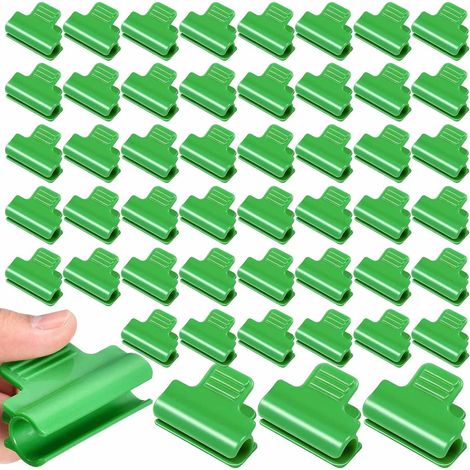 Serre Film Pince Fixations, 50 Pièces Pince De Serre Vert, Clip Cerceau Tunnel De Filet En Plastique, Fixations Pour Support D'Extension De Plantes, Cadre, Abris