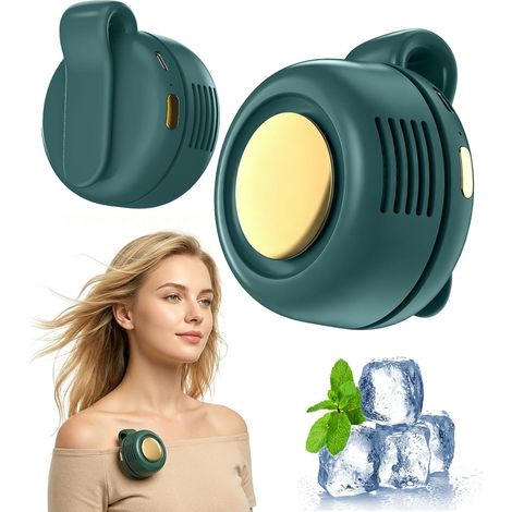 Mini Ventilateur À Clip Portable – 3 Vitesses, Sans Pales, Silencieux, Rechargeable Pour Bureau, Voyage, Extérieur (vert)