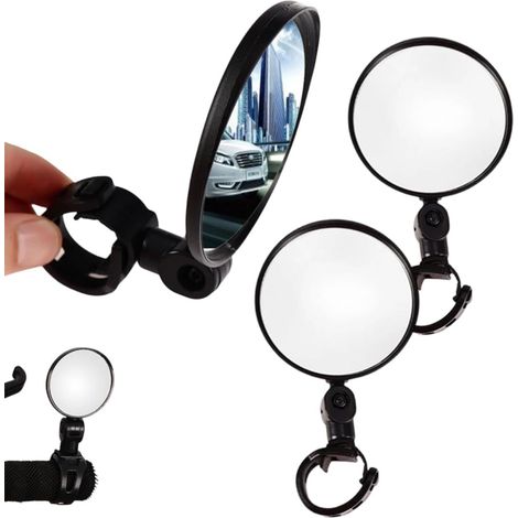 2 Pièces Rétroviseur Vélo, 360° Réglable Et Pivotant, Miroir Large Universel, Pour Guidon, Pour Vtt, Vélo De Route, Vélo Électrique Et Trottinette Électrique (8 Cm)