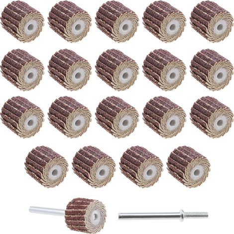 20pcs Disque De Ponçage 12mm 120 Grain Papier Verre De Roue À Lamelles Pour Outil Rotatif Avec Mandrin À Tige