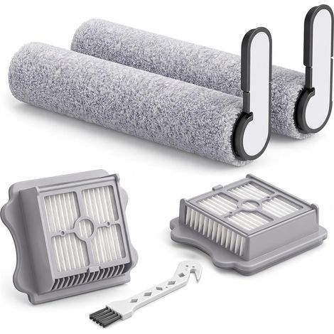 Lot De 5 Accessoires Pour Aspirateur Roborock F25 F25 Ace F25 Rt F25 Lt F25 Alt F25 Gt F25 Xt F25 Bx F25 Ultra F25 Ace Pro F25 Ace Combo F25 Combo Humide Sec, 2 Rouleaux Brosse, 2 Filtres Hepa