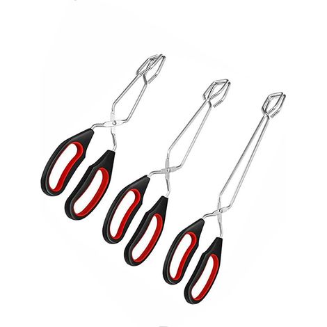 Pinces À Ciseaux, 3 Pièces Pinces À Ciseaux De Cuisine En Acier Inoxydable Avec Poignée En Silicone, Pinces À Griller Pour Barbecue Cuisson Cuisson Pain Pinces À Nourriture, 9/11/13 Pouces