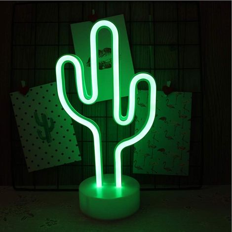 Enseigne Lumineuse Au Néon Led Décoration Murale Veilleuse Usb/néon À Piles Pour Noël Anniversaire Cadeau Fête Enfants Salon Décoration De Mariage (cactus)