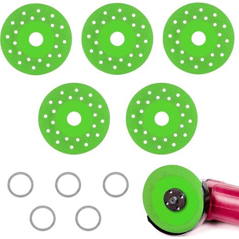 Lot De 5 Disques De Meulage De Dalles De Roche, Disques De Coupe Ultra Fins Pour Meuleuse D'Angle, Granit, Marbre, Verre, Céramique
