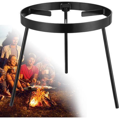 Trépied Pour Feu De Camp Pour La Cuisine – Équipement De Cuisine Pour Feu De Camp, Support De Foyer Extérieur, Trépied De Camping Portable En Fonte Pour Four Hollandais, Barbecue, Chalet, Foyer