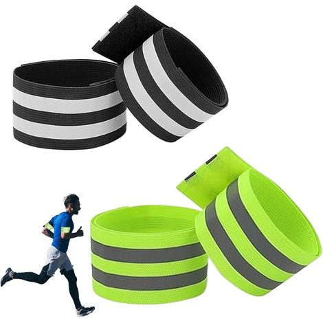 Lot De 4 Pinces À Pantalon De Vélo - Bandes Élastiques Réfléchissantes - Pour Vélo, Jogging Et Extérieur - Protection Du Pantalon Avec Fermeture - Pince Réfléchissante