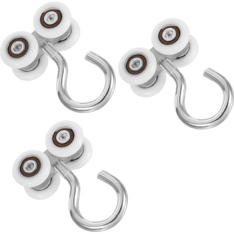3pièces Crochets De Rideau De Douche Métal Robuste Poulies Pour Grands Rideaux Pare-soleil Rideaux De Lavage De Voiture Polyvalente