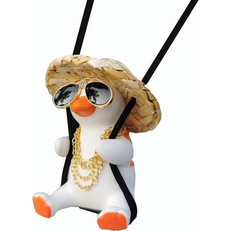 Decoration Voiture Canard Oscillant Deco Voiture Interieur Ornement Suspendu De Retroviseur Interieur Voiture Mignon Accessoire Voiture Interieur Convient À Tous Les Modèle