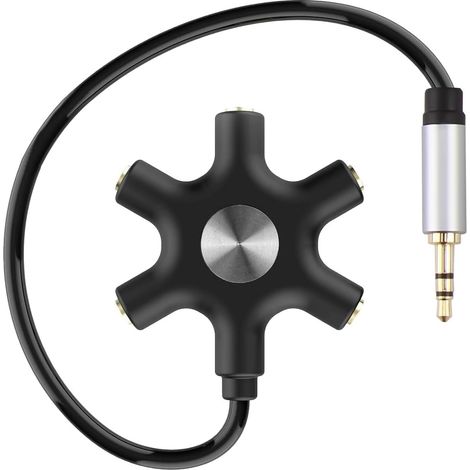 Répartiteur Audio Multiprise 5 Jack Moulé Par Injection Avec Répartiteur Audio 5 Ports, Compatible Avec Iphone, Ipad, Samsung - Idéal Pour Partage Et Mixage Audio En Classe, À La Maison Ou En Voyage