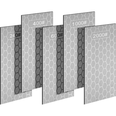 Aiguiser Diamantées, 5 Pièces Pierre A Aiguiser Affutage Diamant Couteau Surface Nid D'Abeille, 240/400/600/1000/2000 Pierre À Aiguiser Diamantée, Pour Outils D'Extérieur De Cuisine