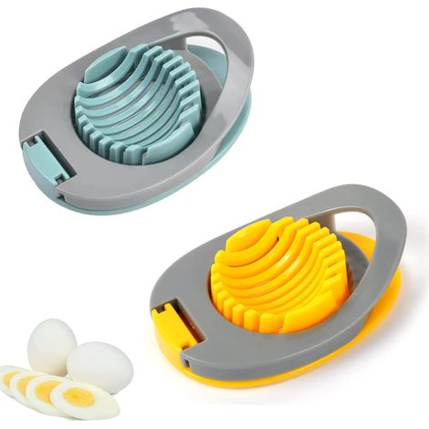 Coupe-œufs, 2 Pièces Coupe Oeuf Manuel En Abs Et Fils Inox 304, Trancheuse À Œufs Durs Avec Verrou De Sécurité