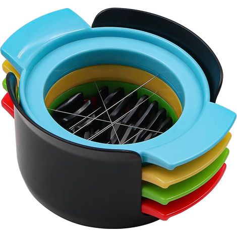 Coupe-œufs 4 En 1 En Acier Inoxydable, Multifonctionnel Pour Préparer Des Tranches Rondes Et Ovales, Des Œuf