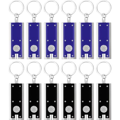 Mini Lampe De Poche Porte-clés, Lot De 12 Lampe Torche Led Portable, Petite Porte-clés Torcheen Aluminium,avec 12 Piles Aaa, Pour Extérieur, Camping, Randonnée, Urgences, Coupure De Courant