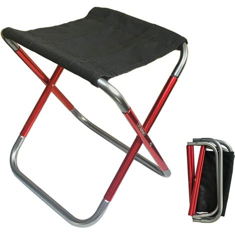 Tabouret De Camping Pliable - Mini Chaise D'Extérieur Pliable - Siège Portable - Léger - Pour La Pêche, Le Camping, Les Voyages, La Randonnée, La Plage, Le Barbecue (moyen)