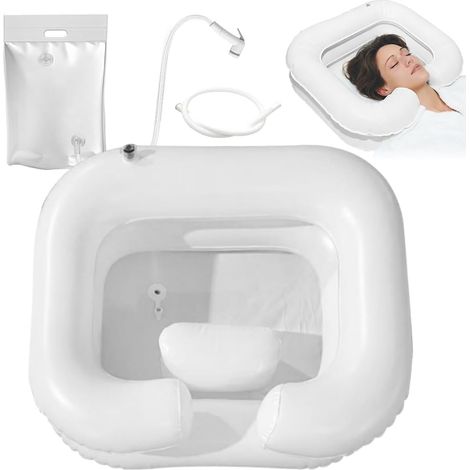 Lavabo À Cheveux Gonflable, Avec Pommeau De Douche Et Sac À Eau, Bac À Shampoing Gonflable En Pvc, Bac De Lavage Portable Pour Femmes Enceintes, Blessées Et Handicapées