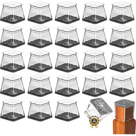 24 Pcs Embouts De Pieds De Chaise Carrés En Silicone Avec Feutre Protection Pied De Chaise Rectangulaires Patins Pour Chaises Antibruit Protection Sol Parquet Et Carrelage Pour Pieds Carrés 25–38 Mm