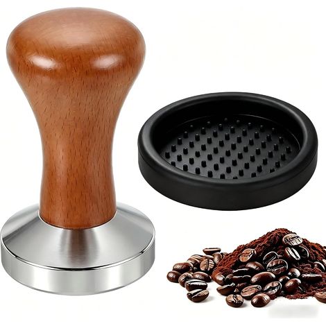 Tamper Café 51 Mm, Tasseur À Café En Acier Inoxydable Avec Poignée En Bois, Presse À Café Professionnelle Pour Machine Expresso, Accessoire Barista Pour Porte-filtre 51mm