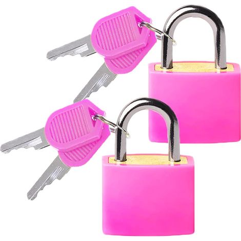 Cadenas Valise Avec Clés - Lefeirr Bagages Petit Serrures À Bagages Pour Sacs De Casier De Gym De Voyage Valises De Vacances, Lot De 2, Rose