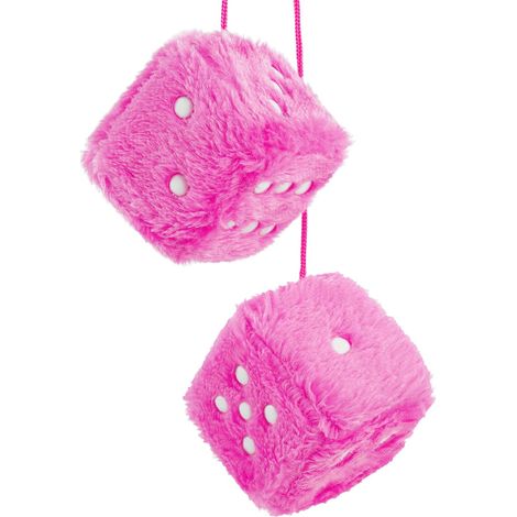 Lot De 2 Dés Duveteux Pour Voiture 2.75 Pouces Cubes Voiture Style Rétro Carrés À Suspendre Pour Décoration Intérieure De Voiture Rosa