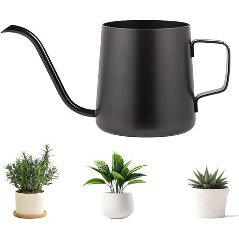 Garden Watering Can Black Long Spout 250ml Stainless Steel Black Watering Can For Small Indoor Plants Succulent Plants