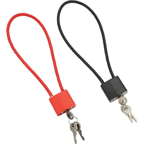 Lot De 2 Cadenas À Câble Avec Clés, Serre-câbles Malléables Pour Portail, Vélo, Casier, Salle De Sport, Cordes Antivol Noires Et Rouges