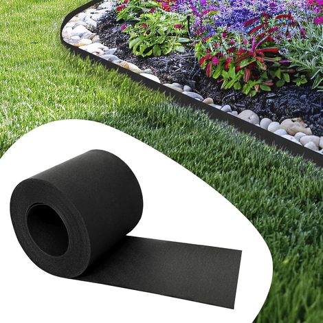Tapeborder - Bordure De Pelouse Flexible - En Plastique - Longueur : 10 M - Hauteur : 14 Cm - Noir