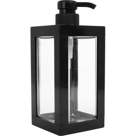 Distributeur De Savonnette Mains Et Shampoing 750ml En Plastique Noir Avec Pompe Étanche, Bouteille Rechargeable Multifonction Pour Salle De Bain