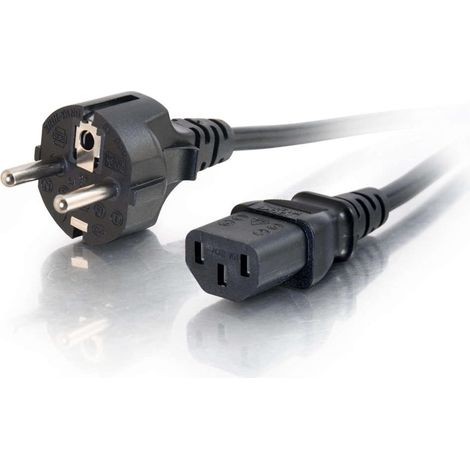 Câble D'Alimentation De 2m (iec320c13 À Cee 7/7 Schuko) 6 Pi Convient Pour Pc, Moniteurs, Appareils Électroménagers. Cordon D'Alimentation, Noir