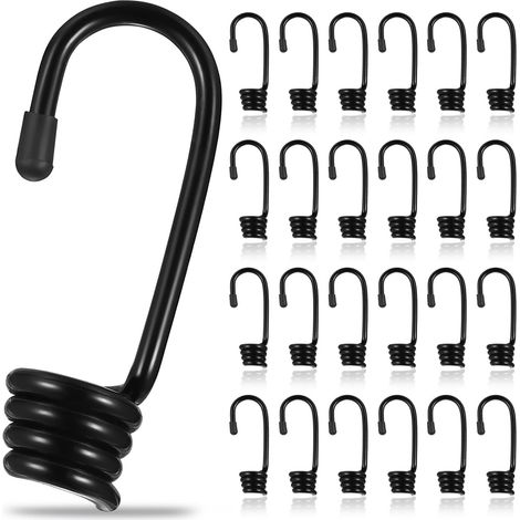 24 Pcs Crochets Spiralés Pour Corde Elastique 9 Mm, Crochets En Spirale Pour Tendeur Elastique, Crochets De Tension Tendeur En Caoutchouc Spirale Pour Tendeurs Elastique Tendeur Bache Vélo Moto