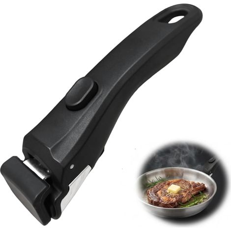 Poignée Détachable Pour Casserole Universelle Amovible Résistante À La Chaleur 250°c Support 10kg Poignée Antidérapante Compatible Avec Tefal La Plupart Des Ustensiles De Cuisine (noir)