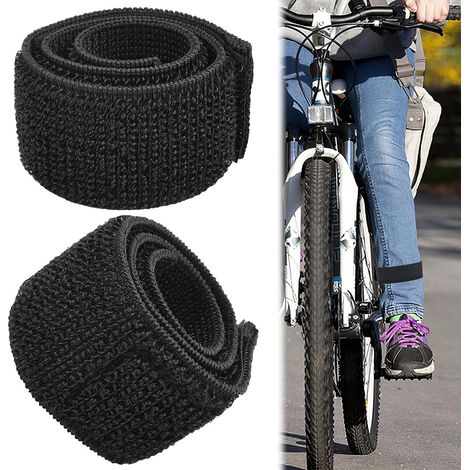 2 Pcs Serre Pantalon Velo, Pince Pantalon Velo Brassard Sécurité Noir, Élastique Pince À Vélo Pour Pantalon Femme Hommes, Velcro Clips De Jambe Pantalon Velo Pour Vélo, Jogging, Randonnée