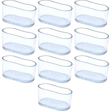 Lot De 10 Housses De Pieds De Chaise Ovales En Caoutchouc Transparent - Anti-rayures - Pour Table, Chaise, Bureau (15 X 30 Mm)