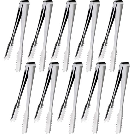 10 Pièces Pince A Glacon, 15,2 Cm Pince A Sucre, Pince Bonbon, Pince Inox, Pince À Sucre, Pour Sucre, Biscuit, Buffet, Café, Cuisine Et Plus