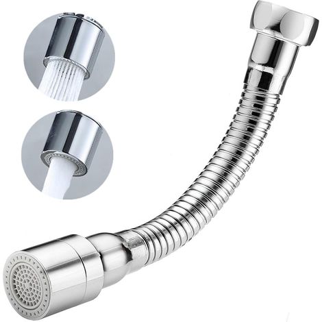 Rallonge Robinet Avec 2 Modes 17cm,flexible Embout Robinet Cuisine,brise Jet Robinetcuisine À 360° Degrés,rallonge Robinet De Cuisine,aérateur Robinet(2 Modes, 17 Cm)