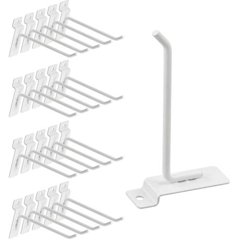20pcs 6 Pouces Lourds Slatwall Crochets Kit D'Assortiment, Slatwall Accessoires Slatwall Panneau Crochets Organisation De Garage Slat Mur Crochets Planche Grille Crochet D'Affichage Crochet