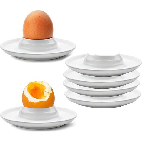 Coquetiers,6 Pcs Support Oeuf A La Coque Porte-oeufs Doux Et Durs Coquetiers Support D'Oeufs En Plastique Blanc Plateau D'Oeufs