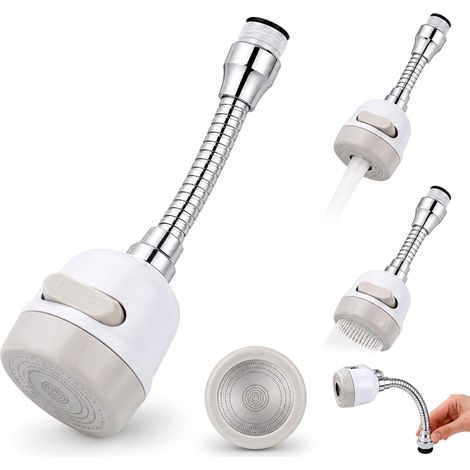Extension De Robinet 360° Flexible – Aérateur De Robinet Cuisine M22, 2 Modes Jet & Douche, Économiseur D’eau Chromé, Pivotant, Anti-éclaboussures, Compatible Évier Cuisine Et Salle De Bain