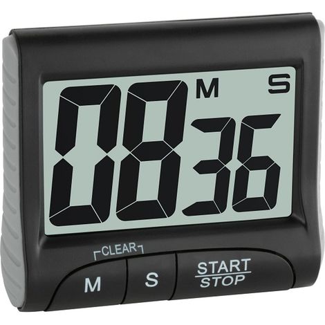 Minuteur Et Chronomètre Numérique, 38.2021.02, Compte À Rebours Jusqu'à 99min/59s, Chronomètre À Œufs, Fonction Mémoire, Grands Chiffres, Aimant/support, Blanc