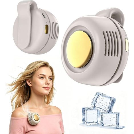 Mini Ventilateur À Clip Portable – 3 Vitesses, Sans Pales, Silencieux, Rechargeable Pour Bureau, Voyage, Extérieur, (blanc)